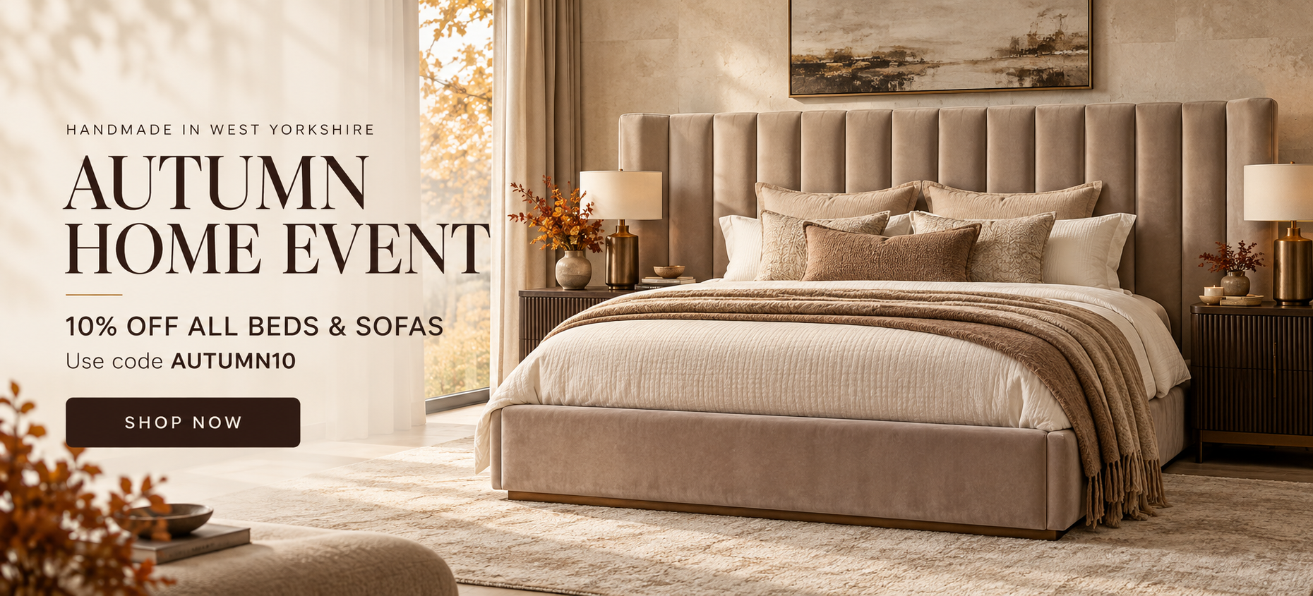 Luxury upholstered bed – Ambassador Beds Autumn Home Event